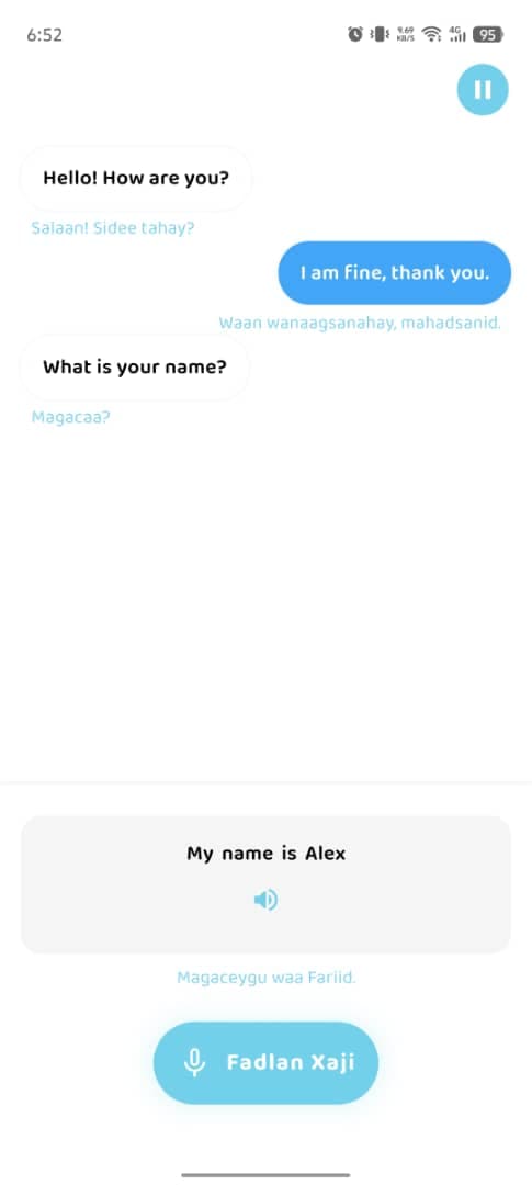 Fariid App - Speaking Screen